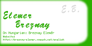 elemer breznay business card