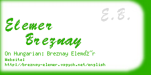 elemer breznay business card